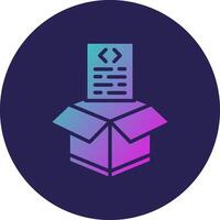 Open Box Glyph Gradient Circle Icon Design vector