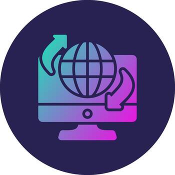 Remote Access Glyph Gradient Circle Icon Design vector