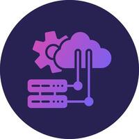 Cloud Server Glyph Gradient Circle Icon Design vector