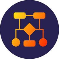 Flow Chart Glyph Gradient Circle Icon Design vector