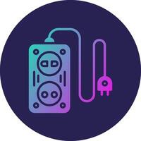 Extension Cord Glyph Gradient Circle Icon Design vector