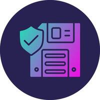 Floppy Disk Glyph Gradient Circle Icon Design vector
