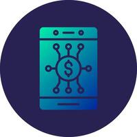 Digital Money Glyph Gradient Circle Icon Design vector