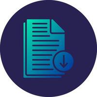 File Download Glyph Gradient Circle Icon Design vector