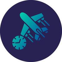 Delayed Glyph Gradient Circle Icon Design vector