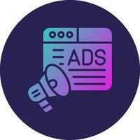 Advertising Glyph Gradient Circle Icon Design vector