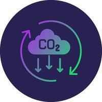 Co2 Glyph Gradient Circle Icon Design vector