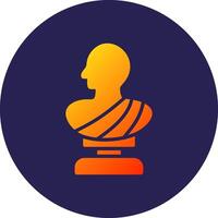 Statue Glyph Gradient Circle Icon Design vector