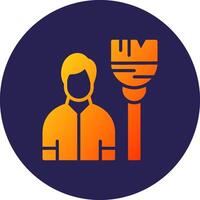 Sweeper Glyph Gradient Circle Icon Design vector