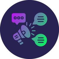 Propaganda Glyph Gradient Circle Icon Design vector