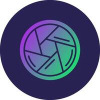 Shutter Glyph Gradient Circle Icon Design vector