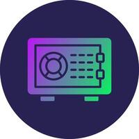 Safe Box Glyph Gradient Circle Icon Design vector