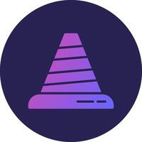 Traffic Cone Glyph Gradient Circle Icon Design vector