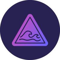 Wave Glyph Gradient Circle Icon Design vector