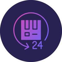 24 Hours Delivery Glyph Gradient Circle Icon Design vector