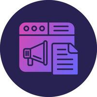 Content Marketing Glyph Gradient Circle Icon Design vector