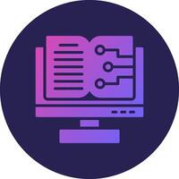 Book Glyph Gradient Circle Icon Design vector