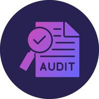 Audit Glyph Gradient Circle Icon Design vector