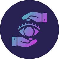 Eye Glyph Gradient Circle Icon Design vector
