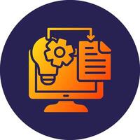 Implementation Glyph Gradient Circle Icon Design vector