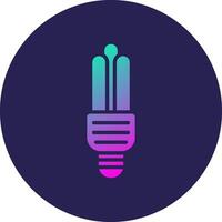 Fluorescent Light Glyph Gradient Circle Icon Design vector