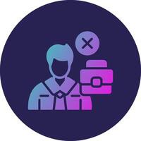 Job Reduction Glyph Gradient Circle Icon Design vector
