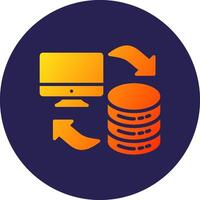 Data Sharing Glyph Gradient Circle Icon Design vector