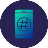Hashtag Glyph Gradient Circle Icon Design vector