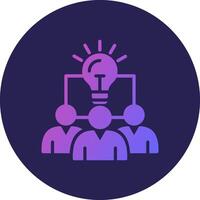 Idea Glyph Gradient Circle Icon Design vector