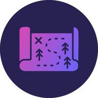 Map Glyph Gradient Circle Icon Design vector