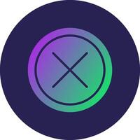 Close Glyph Gradient Circle Icon Design vector