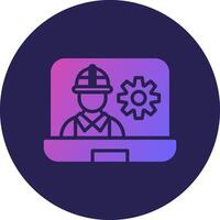 OnGlyph Gradient Circle Workers Glyph Gradient Circle Icon Design vector