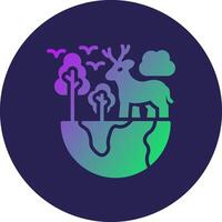 Earth Glyph Gradient Circle Icon Design vector