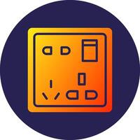 Socket Glyph Gradient Circle Icon Design vector