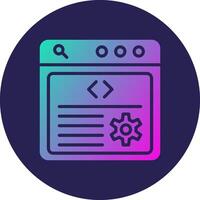Backend Glyph Gradient Circle Icon Design vector