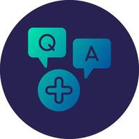 Question and answer Glyph Gradient Circle Icon Design vector