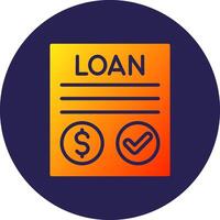 Loan Glyph Gradient Circle Icon Design vector