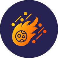 Meteor Glyph Gradient Circle Icon Design vector