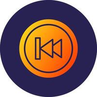 Previous Glyph Gradient Circle Icon Design vector