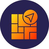 Navigation Glyph Gradient Circle Icon Design vector