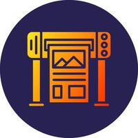 Plotter Glyph Gradient Circle Icon Design vector