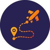Route Glyph Gradient Circle Icon Design vector
