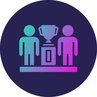 Winner Glyph Gradient Circle Icon Design vector