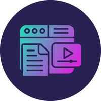 Content Glyph Gradient Circle Icon Design vector