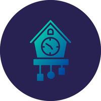 Cuckoo Clock Glyph Gradient Circle Icon Design vector