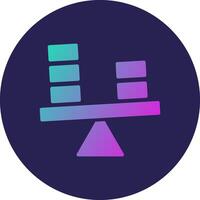 Balance Glyph Gradient Circle Icon Design vector