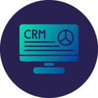 CRM Glyph Gradient Circle Icon Design vector