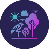 Bird Glyph Gradient Circle Icon Design vector