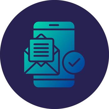 Mail Glyph Gradient Circle Icon Design vector