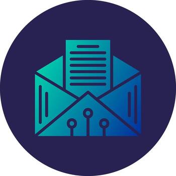 Inbox Glyph Gradient Circle Icon Design vector